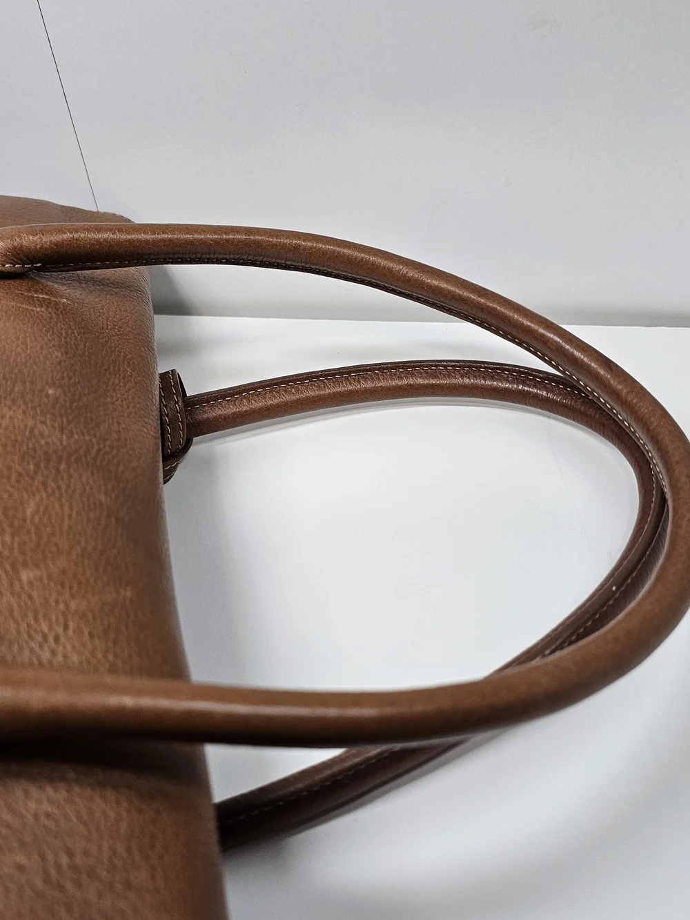 Mulberry Brown Leather Duffel Bag with Gold Hardware